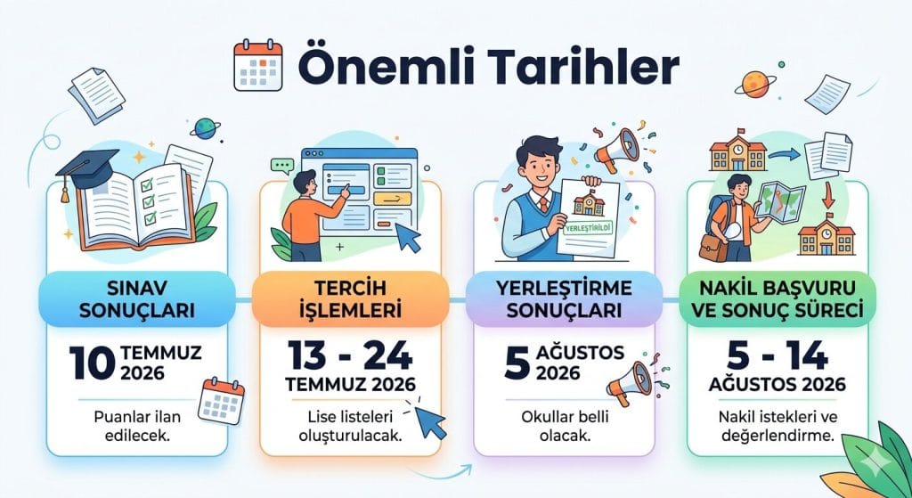 2026 LGS Önemli Tarihler ve Tercih Takvimi 2026 LGS önemli tarihler sonuç açıklama tercih ve yerleştirme takvimi